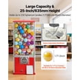 thumbnail image 3 of VEVOR Gumball Machine for Kids, 25" Height Home Vending Machine, PS Bouncy Balls Dispenser, Hold 230 Capsule Toys, Rectangle Bubble Gum Machine for Game Stores, Coin Operated Gumball Bank, Red, 3 of 9