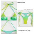 thumbnail image 4 of Traje de baño de bikini para mujer, hermoso estampado, cuello halter, correas cruzadas, traje de baño sin espalda, verde claro L, 4 of 4