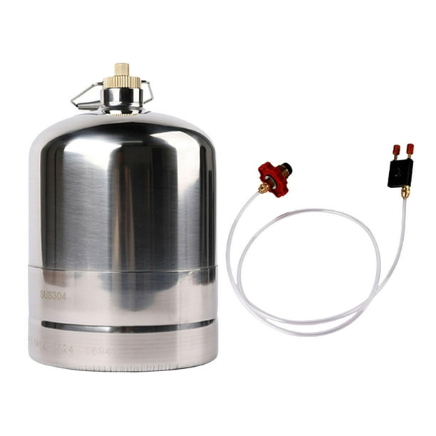 Cilindro de gas inflable de acero inoxidable para estufa de gas, cocina al aire libre, pesca. 4L