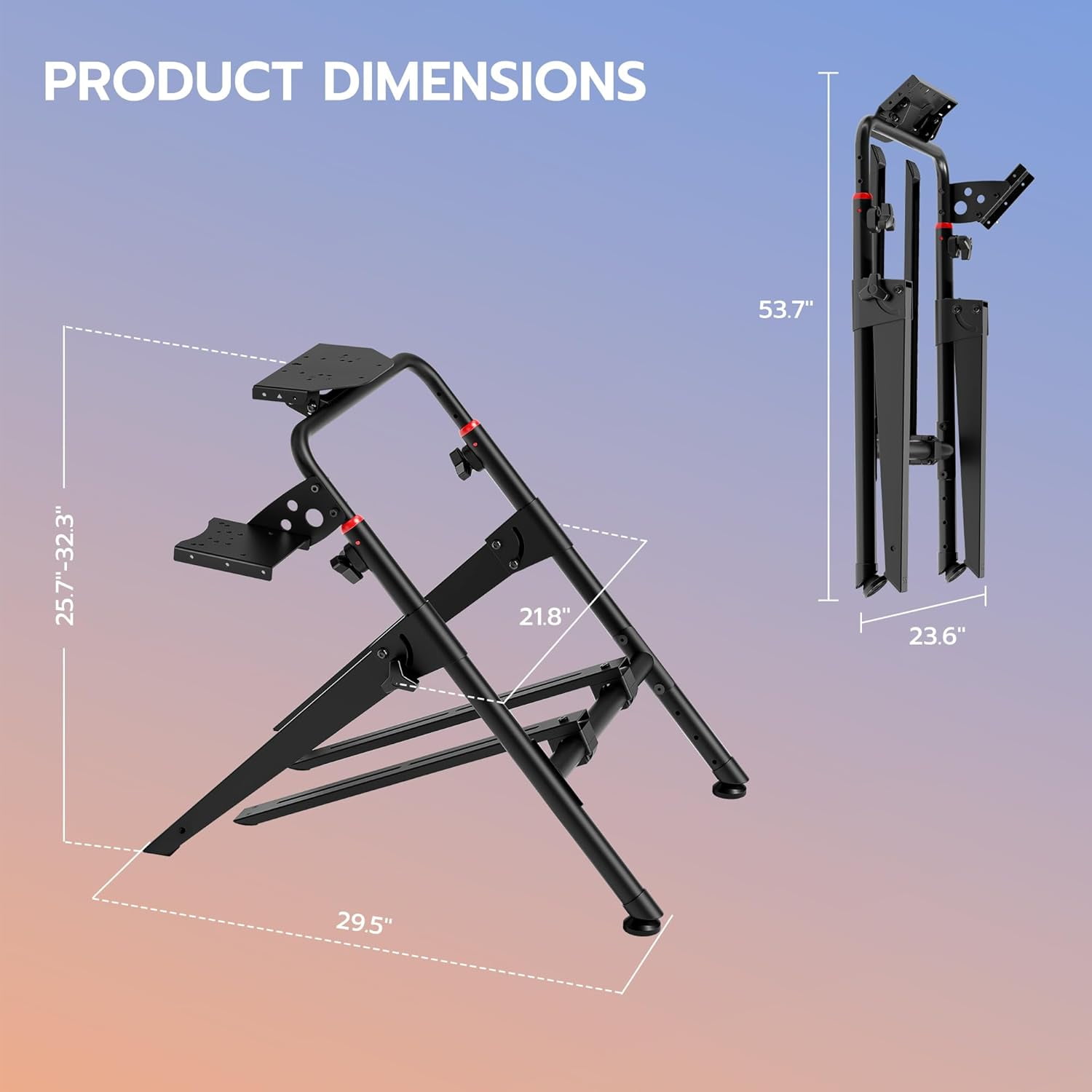 ARES WING Foldable Sim Racing Wheel Stand, Universal Racing Simulator Cockpit for PS5 PS4 Xbox PC, Adjustable Formula & GT Wheel Stand Compatible with Fanatec Thrustmaster Logitech Moza