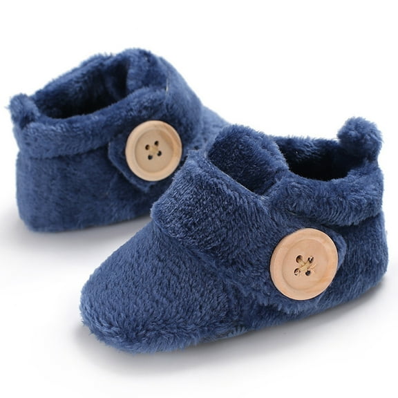 Homoyoyo newborn girl shoes Prewalker Baby Shoes Dark Blue Cotton Cloth 1 Pair Learning to Walk Winter Use