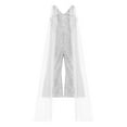 thumbnail image 6 of CHICTRY Kids Girls Sequins One Piece Party Jumpsuits with Tulle Cloak Flower Wedding Prom Dress White 16, 6 of 6