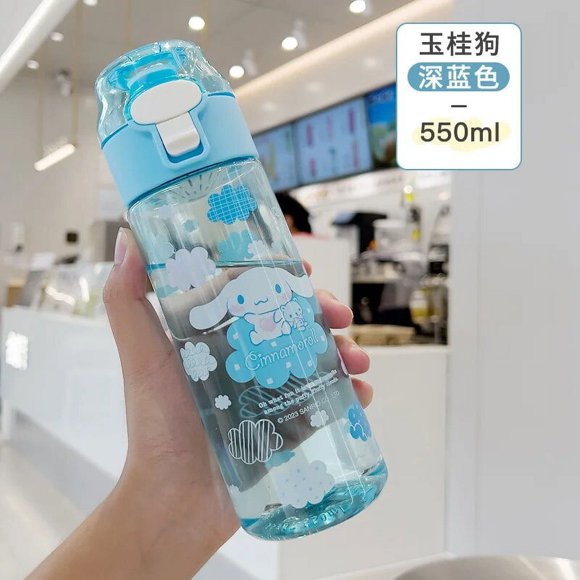 Bouteille d'Eau Kawaii Sanrio 550ml Kuromi Cinnamoroll Dessin Animé Anime Gobelet en Verre Housse Jouets pour Enfants Bouteille Kawaii Cadeau Gobelet d'Eau
