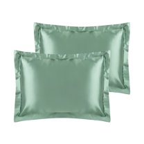 Unique Bargains Envelope Closure Soft and Smooth Satin Pillowcase (2 Count) Green Queen