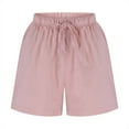 thumbnail image 7 of Juslio Women's Shorts Drawstring Solid Casual Pockets Loose Comfy Cotton Linen Shorts Women, 7 of 7