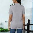 thumbnail image 6 of T Shirts for Women Solid Color Mock Neck Short Sleeve Casual Blouse Summer Tops, 6 of 7