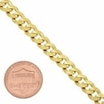 thumbnail image 2 of 6.3mm 14k Yellow Gold Plated Flat Curb Chain Bracelet, 9 inches, 2 of 7