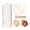 thumbnail image 1 of M Buder Kit de Macramé DIY para Principiantes Cuerda de Algodón Cuentas de Madera Colgador de Plantas Suministros de Arte, 1 of 9
