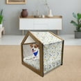 thumbnail image 3 of Flower Pet House, Wild Flowers Poppies and Daisies Rural Nature Scenery in Meadows Rustic, Outdoor & Indoor Portable Dog Kennel with Pillow and Cover, 5 Sizes, Pale Green Yellow Blue, by Ambesonne, 3 of 5