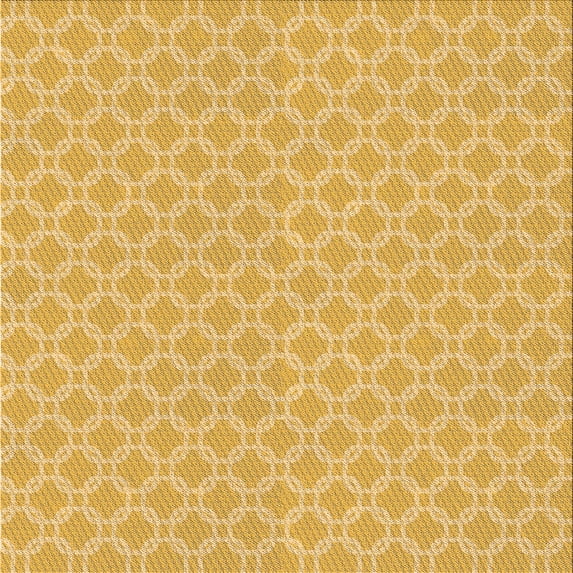 Ahgly Company Machine Washable Indoor Square Transitional Bright Gold Yellow Area Rugs, 4' Square