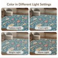 thumbnail image 7 of ODIKA 3'x5' Teal Garden Elegance with Vintage Floral Washable Accent Rug Classic Botanical and Bird Motifs, Timeless Appeal Pet Friendly, Non-Shedding Mat for Bedside, Nursery Room, 7 of 7
