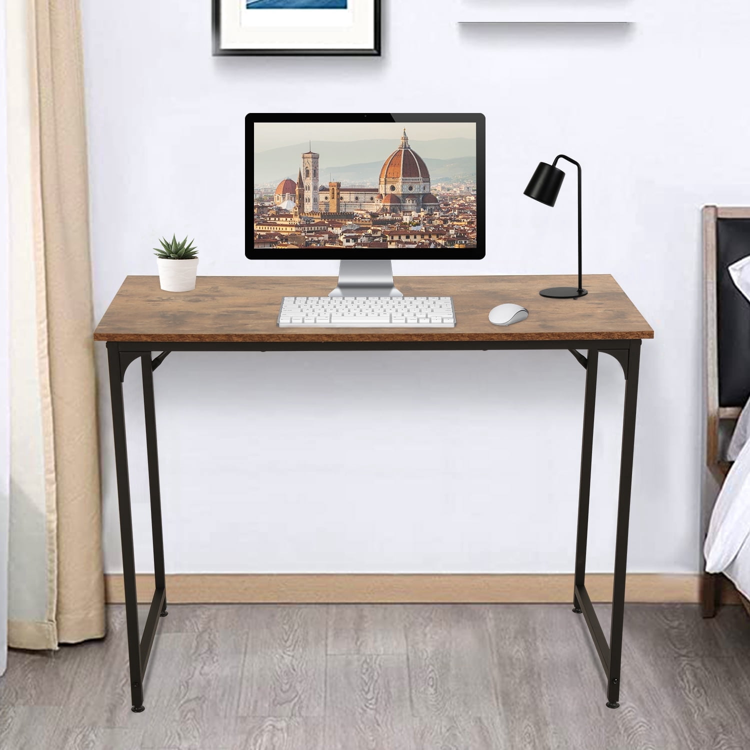 NiamVelo Computer Desk 39  inches Home Office Desk Modern Simple Style PC Desk with  Sturdy Metal Frame for Adults & Kids, Vintage