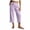 Purple, variant on Dzrciro Capri Pants for Women, Drawstring Elastic Waist Linen Blend Wide Leg Pants with Pockets, Casual Loose Office Business Trousers S‑2XL