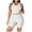 White, variant on Women's Two Piece Casual Workout Sets Athletic Solid Color Summer Yoga Outfit 2 Piece Racerback Crop Top And High Waist Biker Shorts Tight Fit Gym Wear For Fitness Running