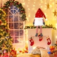 thumbnail image 5 of KOMOO Gnome Christmas Tree Top Doll Red Hat Striped Faceless Doll Tree Top Hanging Legs Dress Up Holiday Ornaments Decor, 5 of 8