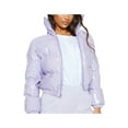 thumbnail image 2 of Blotona Women Shiny Short Puffer Jackets Bandana Cropped Long Sleeve Zip Up Puffer Cropped Down Jackets Fashion Bubble Quilted Lightweight Coats, 2 of 7