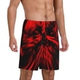 thumbnail image 2 of Balery The Red Head Skull Pantalones cortos de pijama de punto de algodón para hombre con cinturilla y bolsillos-Large, 2 of 6