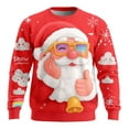 thumbnail image 2 of Ugly Christmas Sweater Men Funny Santa Graphic Ugly Sweater Christmas Sweatshirt Couples Xmas Party Pullover Shirts, 2 of 5