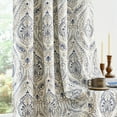 thumbnail image 2 of Curtainking Blackout Curtains 52" x 63" Blue Damask Thermal Insulated Drapes for Bedroom Living Room, Window Treatments Set for All Season, Grommet 2 Panels, 2 of 9