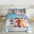 thumbnail image 2 of Homewish Japanese Ukiyo-E Queen Comforter Set,Japan Geisha Girl Bedding Sets,Pink Cherry Blossom Bedding Comforter Set For Kids,Microfiber Bedroom Decor Reversible,3 Pieces, 2 of 8