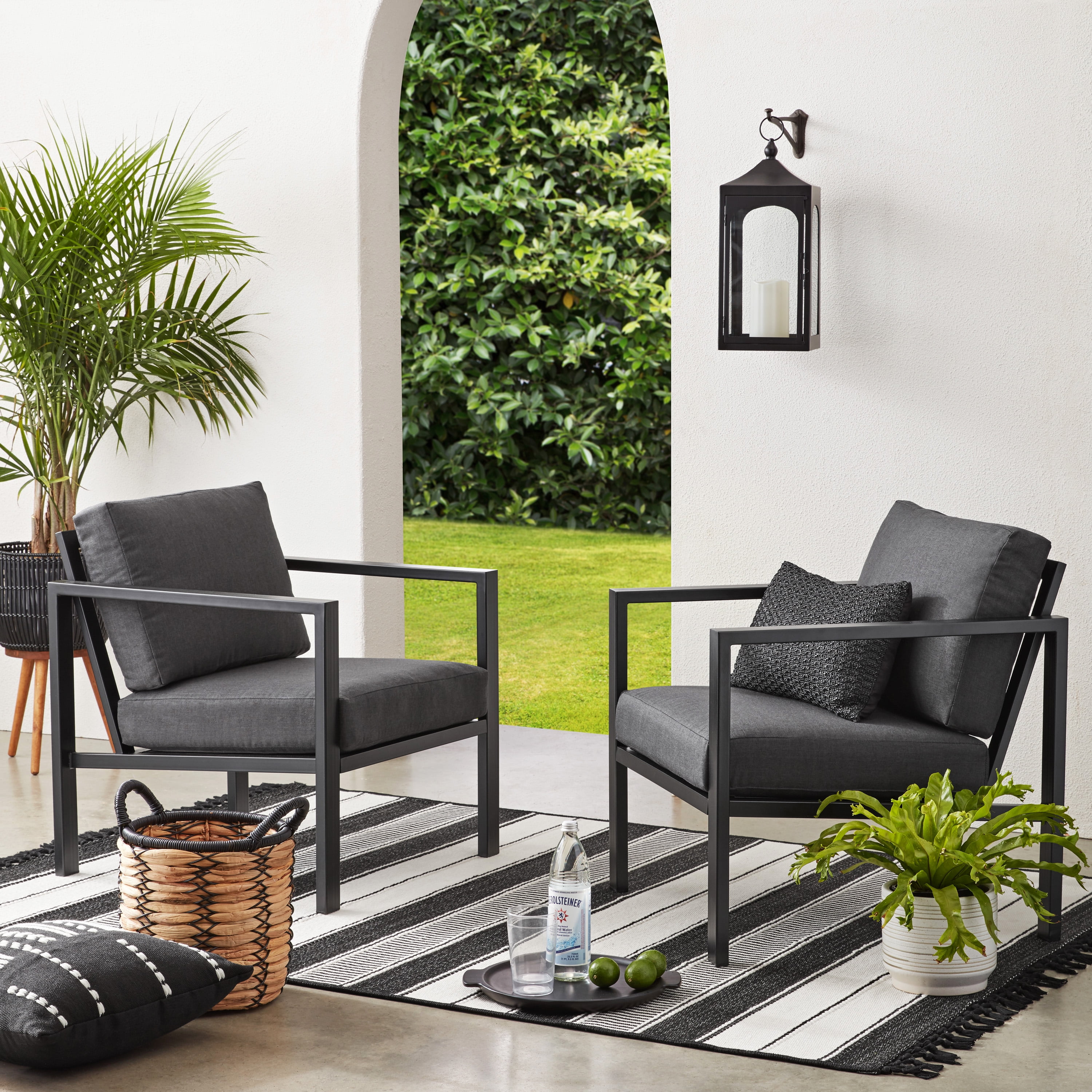 Mainstays Dashwood 4-Piece Outdoor Patio Conversation Set, Seats 4, Gray