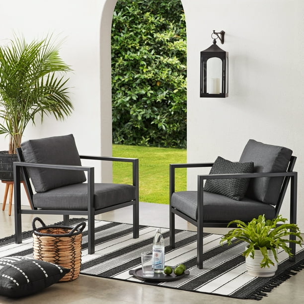 Mainstays Dashwood 4-Piece Outdoor Patio Conversation Set, Seats 4