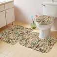 thumbnail image 2 of Rustic Botanical Bath Mat 3 Piece Bathroom Rug Set, Vintage Floral Wildflower Non Slip Bath Rug Contour Mat and Toilet Lid Cover, Absorbent Shower Mats Soft Bath Rugs and Mats Sets, 2 of 8
