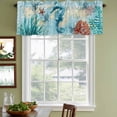 thumbnail image 4 of 2 Pack Valances for Windows, Sea Seahorse Coastal Window Valances for Living Room/Bedroom/Bathroom, Nautical Summer Coral Ocean Vintage Light Filtering Kitchen Curtain Valance 42"W x18" L, 4 of 9