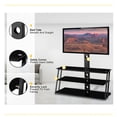 thumbnail image 4 of Lowestbest Multi-Function Adjustable Tempered Glass TV Stand with 3 Tier, Black, 4 of 10