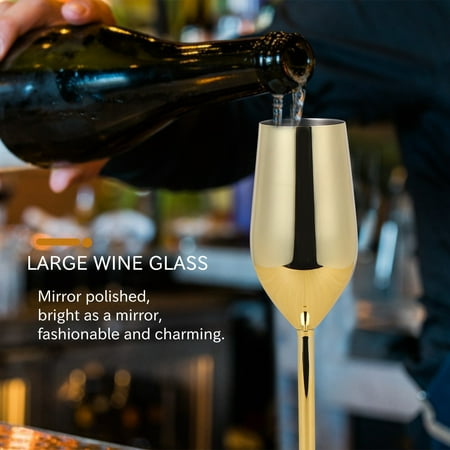 

Stainless Steel Wine Tumbler Champagne Cup Cocktail Glass Metal Wine Glass Bar Unbreakable Wine Glasses Gold