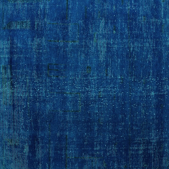 Ahgly Company Indoor Square Oriental Turquoise Blue Modern Area Rugs, 7' Square