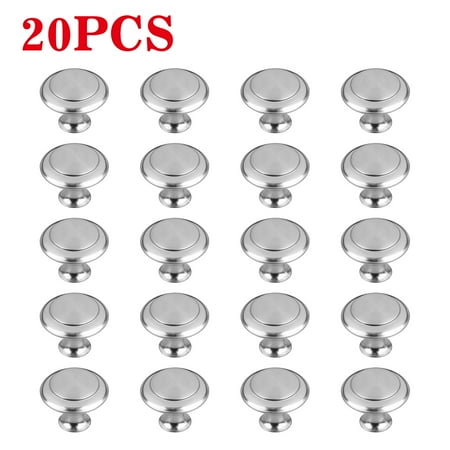 TSV Stainless Steel Kitchen Cabinet Knobs - 1.16 Inch Diameter -Round Drawer Handles - 20 Pack of Kitchen Cabinet Hardware