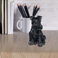 thumbnail image 1 of Estatuilla de Schnauzer sentado, decoración de mesa, escultura de Animal, decoración de perro mascota en miniatura para estudio en casa, colección de Negro Colco estatuilla de Schnauzer, 1 of 8