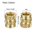 thumbnail image 2 of Uxcell Knurled Insert Nut M5 x 8mm L x 7mm OD Female Thread Brass Embedding Nut 30 Pack, 2 of 5