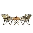 thumbnail image 2 of Patio Furniture Sets Multi-Function Foldable and Portable Dining Set, 1 Dining Table & 4 Folding Chairs, Indoor and outdoor universal ,Natural, For ,Outdoor Patio Furniture Sets, 2 of 7