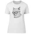 thumbnail image 1 of Cat In Smart Glasses B&W Tee Women's -Image by Shutterstock, 1 of 1