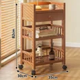 thumbnail image 1 of Estante de almacenamiento extraíble, estantes para verduras de cocina, muebles portátiles, carrito de mano, organizador de aperitivos, gabinete, olla caliente, estante multifuncional, 1 of 4