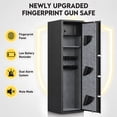 thumbnail image 3 of Silkight 5-10 Gun Safe, Biometric Long Gun Safes with Fingerprint & Inner Cabinet, Quick Access Gun Cabinet with Backlit Keypad & LED Light, Adjustable Racks, Removable Shelf for Rifle and Pistols, 3 of 8