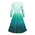 thumbnail image 3 of Cavosen Fit and Flare Dresses for Women Knee Length Elegant Gradient Pleated Empire Waist 1950s Dress A-Line Dress V-Neck Long Sleeve Retro Midi Length Party Gown Night Dress Rockabilly, 3 of 3
