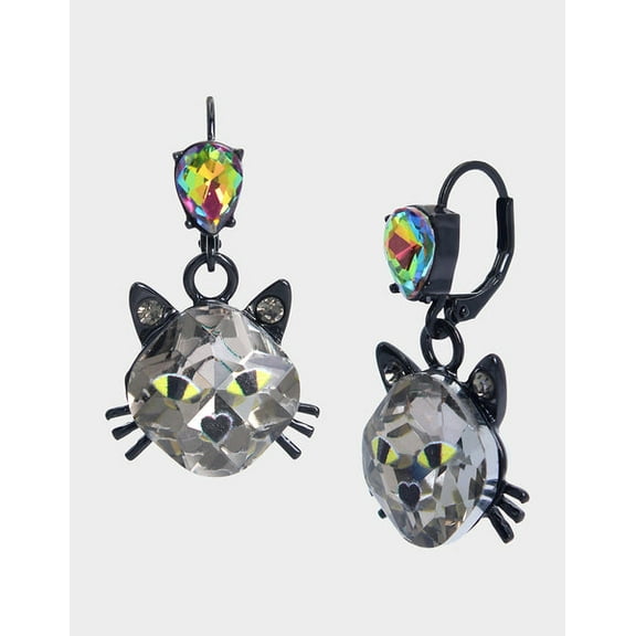 Betsey Johnson Halloween Cat Drop Earrings