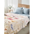 thumbnail image 5 of Spring Floral Flat Sheets Only Queen Size, Soft Breathable Bed Top Sheets for Mattress, Pastoral Botanical Summer Flowers Vintage Luxury Bedding Flat Sheets for Home Hotel Bedroom Bed Protection, 5 of 9