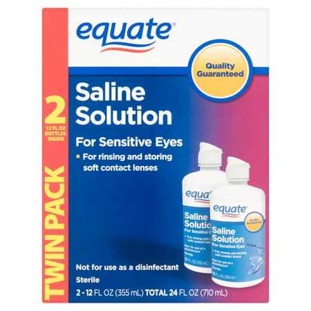 equate Solution Saline Twin Pack 2 x 12 fl oz (24 fl oz)