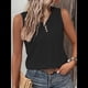 thumbnail image 4 of Camiseta Sin Mangas para Mujer, Conjuntos de Verano, Camisetas con Cuello en V, Camisetas Modernas con Ojales, Ropa Básica Sin Mangas para Vacaciones en la Playa Negro XL, 4 of 7