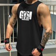 thumbnail image 1 of Camiseta sin mangas de algodón para entrenamiento y gimnasio, camiseta deportiva sin mangas con músculos para hombre, ropa de moda con tirantes, camisetas de culturismo, chaleco de Fitness Tan Jianjun unisex, 1 of 2