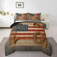 thumbnail image 1 of Erosebridal Vintage Cowboy Bedding Todder Comforter Set, American Flag Down Comforter, Reversible 2 Pieces, 1 of 8