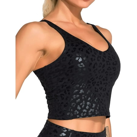 

QWZNDZGR Sports Bra for Women Longline Padded Bra Yoga Crop Tank Tops Fitness Workout Running Top