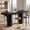 Black, variant on Fnova 71 Inch Tall Bar Height Table with Footrest, Industrial Bar Table for Home Bar Pub Restaurant