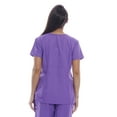 thumbnail image 3 of Dreamcrest Ultra Soft Women's Scrub Tops Medical Scrubs Nursing Uniforms (Purple, X-Small), 3 of 3