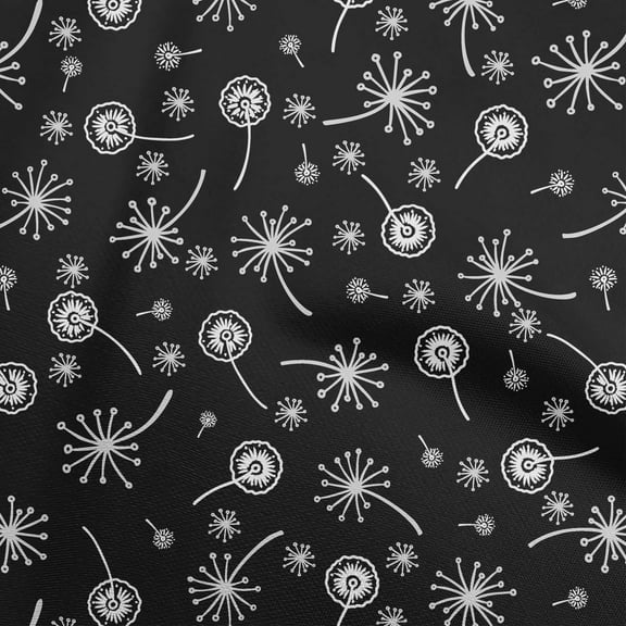 oneOone Polyester Spandex Black Fabric Asian Floral Quilting Supplies Print Sewing Fabric By The Yard 56 Inch Wide