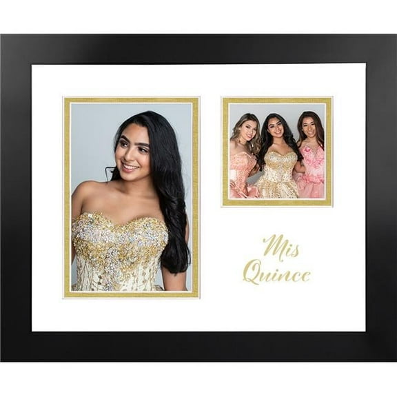Celebration Frames MQNBWGDO Mis Quince Double Opening Photo Frame White & Gold Mat - Gold Imprint